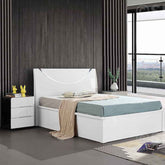 High Gloss White Half Moon Bed – Fast UK Delivery